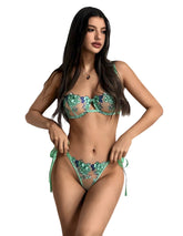 Conjunto Floral Seducción en Verde