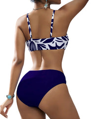 Bikini Estampado Azul Talle Medio