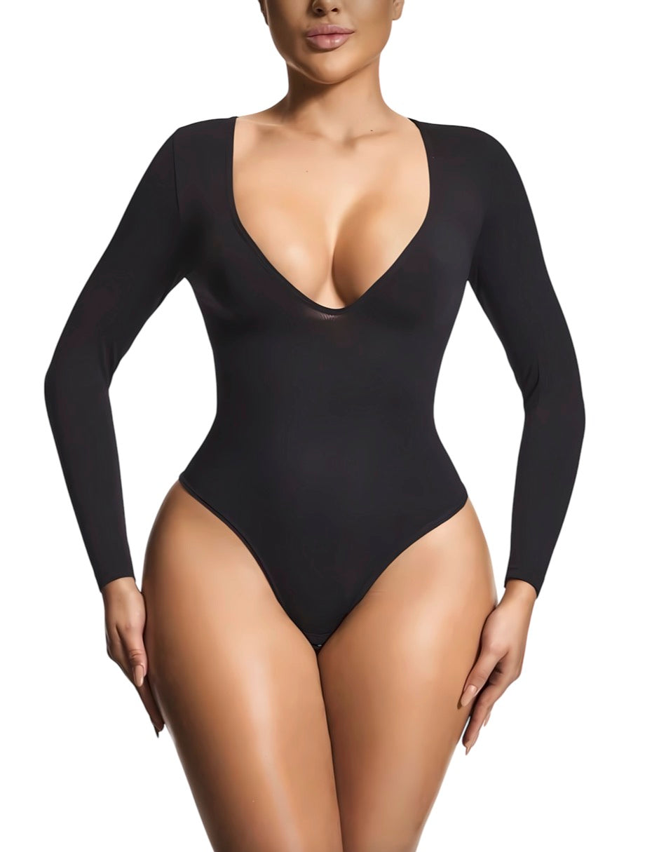 Body Manga Larga escote V
