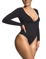 Body Manga Larga escote V