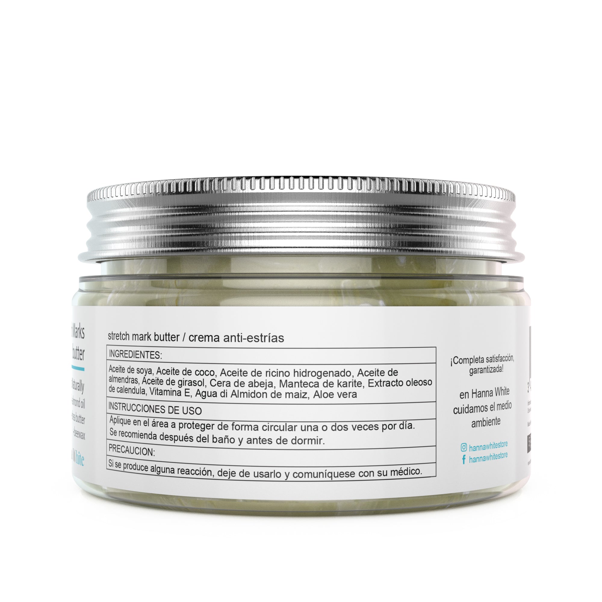 Crema Anti-Estrías - 100%Natural - Sin químicos - Estrías embarazo